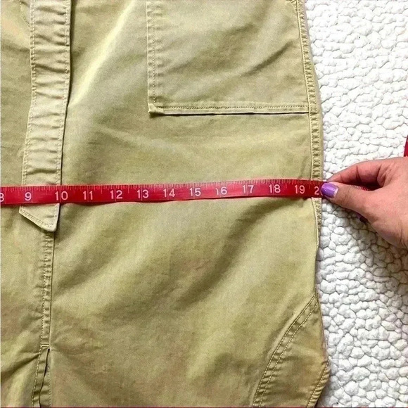Gap Khaki “Retro” 70’s High Tie Waist Pocket Cotton Round Hem Midi Skirt Size 6 - Picture 11 of 13